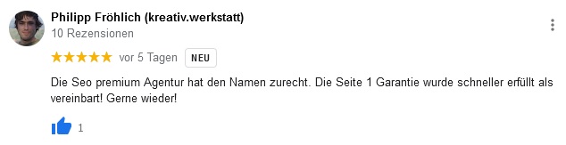 Oliver E. Bahm Bewertungen Google my Business Fröhlich